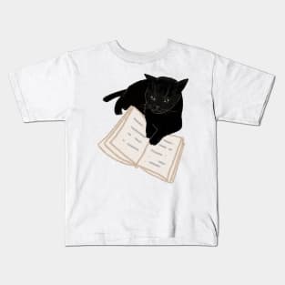 Black Cat Book Kids T-Shirt